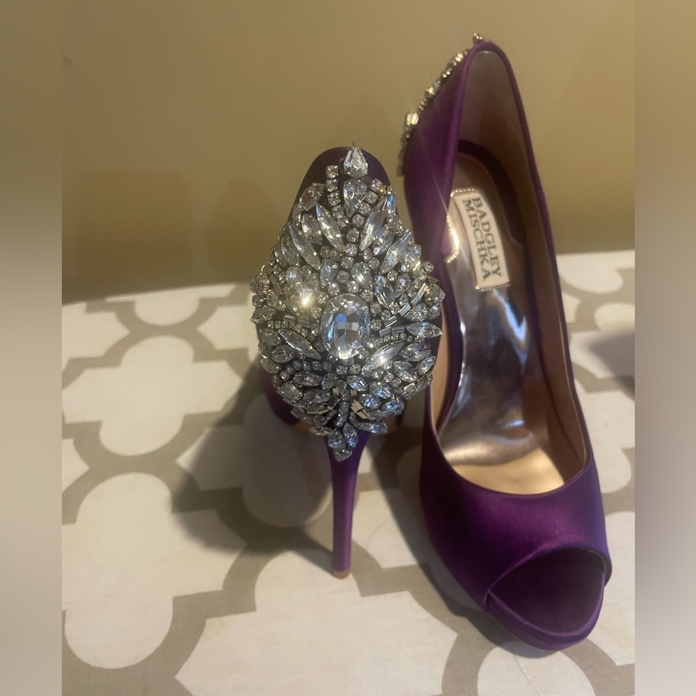 New Purple and crystal open twos luxury party high heels shoes